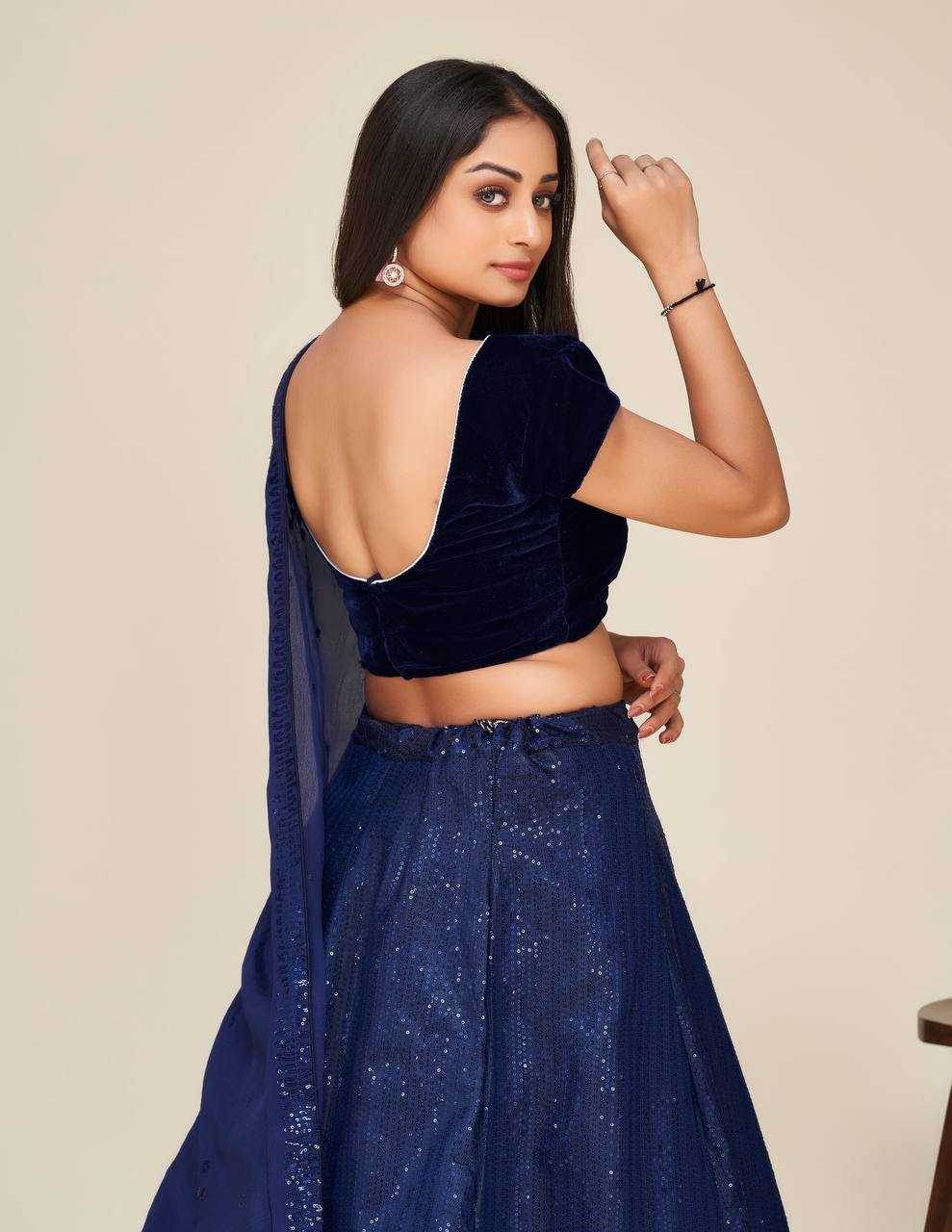 Silk Net Sequins Lehenga for Elegant Festive Occasions - MYLUXURY LANE ENTERPRISE